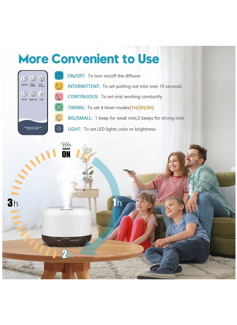 Arabest - Essential Oil Diffusers, 500ml Diffusers for Essential Oils Large Room,Home, Aromatherapy Oil Diffuser with Cool Mist - Image 1