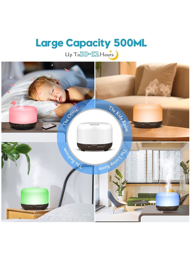 Arabest - Essential Oil Diffusers, 500ml Diffusers for Essential Oils Large Room,Home, Aromatherapy Oil Diffuser with Cool Mist - Image 1