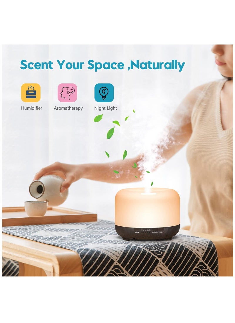 Arabest - Essential Oil Diffusers, 500ml Diffusers for Essential Oils Large Room,Home, Aromatherapy Oil Diffuser with Cool Mist - Image 1