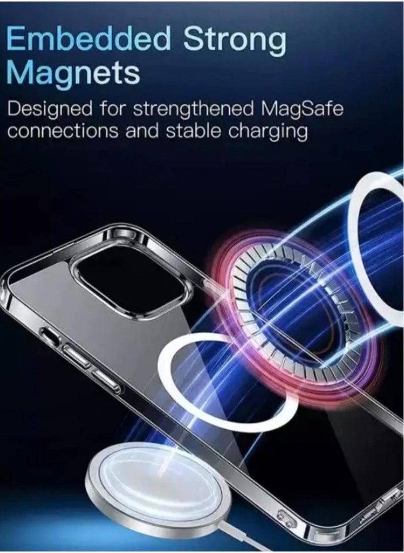 ماركة غير محددة - كفر ماك سيف شفاف مدعم من الاطراف لإيفون 15pro - Image 1