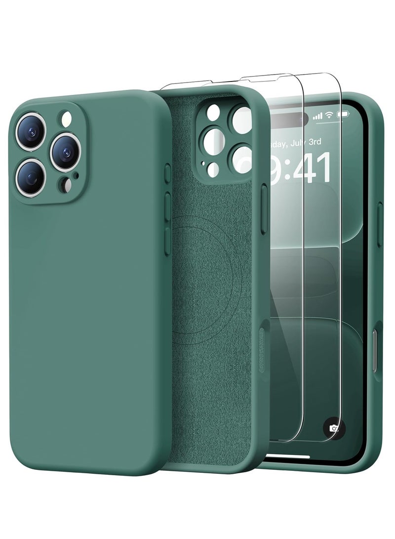 ELTRAZONE iPhone 16 Pro Max Case with 2 Screen Protectors - MagSafe Compatible, Upgraded Camera Protection, Liquid Silicone Protective Case (6.9”) - Dark Green - Image 1