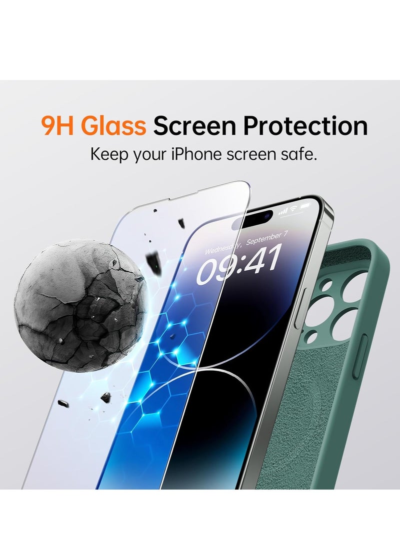 ELTRAZONE iPhone 16 Pro Max Case with 2 Screen Protectors - MagSafe Compatible, Upgraded Camera Protection, Liquid Silicone Protective Case (6.9”) - Dark Green - Image 4