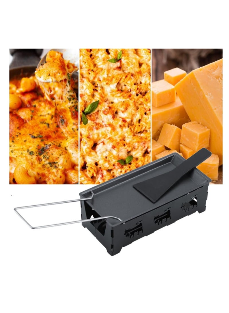 Excefore Cheese Raclette, Cheese Melter Raclette Grill, Portable Non-Stick Candlelight Raclette Pan, with Spatula and Foldable Handle, Barbecue Home Kitchen Grilling Tool, for Home Kitchen  - Image 3