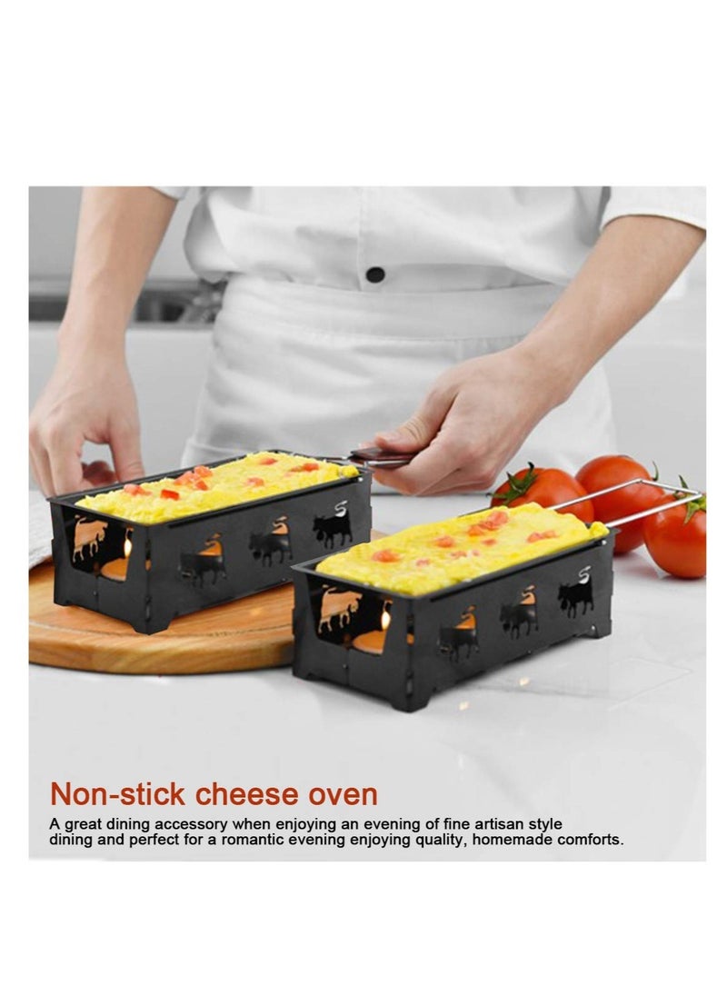 Excefore Cheese Raclette, Cheese Melter Raclette Grill, Portable Non-Stick Candlelight Raclette Pan, with Spatula and Foldable Handle, Barbecue Home Kitchen Grilling Tool, for Home Kitchen  - Image 4