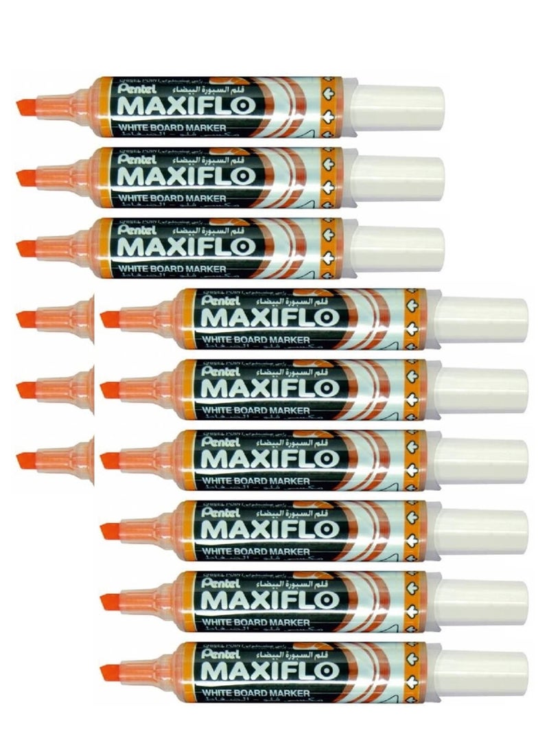 Pentel 12-Piece Maxiflo White Board Marker Orange Ink - Image 1