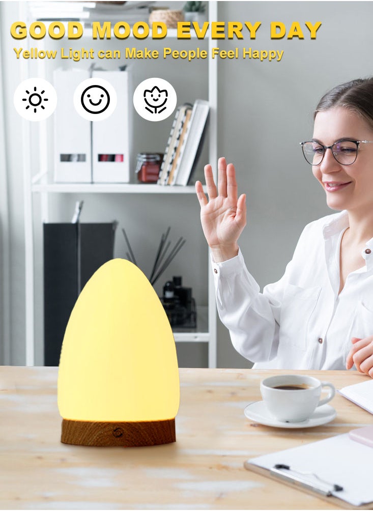 Perfii Egg-Shaped Wood Grain Mini USB Aromatherapy Humidifier with Incense Lamp  - Image 4