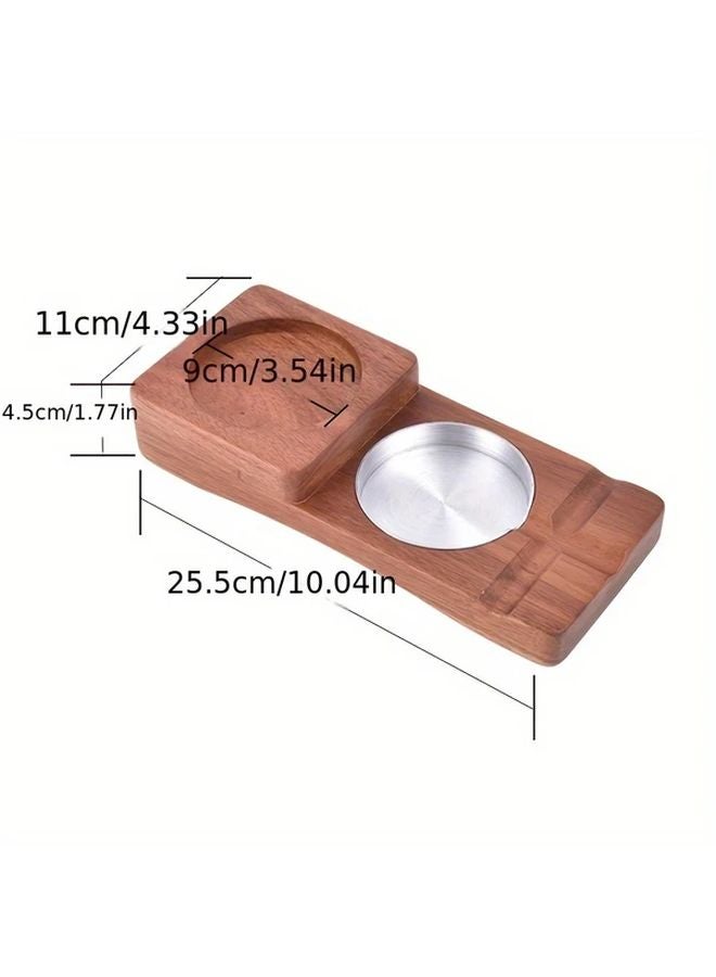 Vintage Style2 Solid Wood Cigar Whiskey Holder With Ashtray Dark Stained Finish - Image 4
