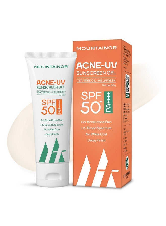Mountainor Acne Uv Sunscreen Gel Spf 50+ Pa++++ 50G Dermatologically Tested For All Skin Types Suitable For Normal Oily Or Acne Prone Skin Paraben & Paraffin Free - Image 1