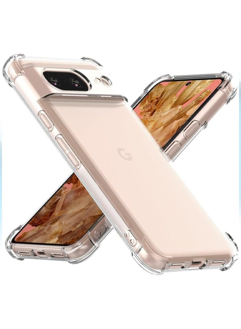 Google Pixel 8 Case Slim Shock Absorption TPU Soft Edge Bumper with Reinforced Corners Transparent Protective Cover  Google Pixel 8 - Image 1