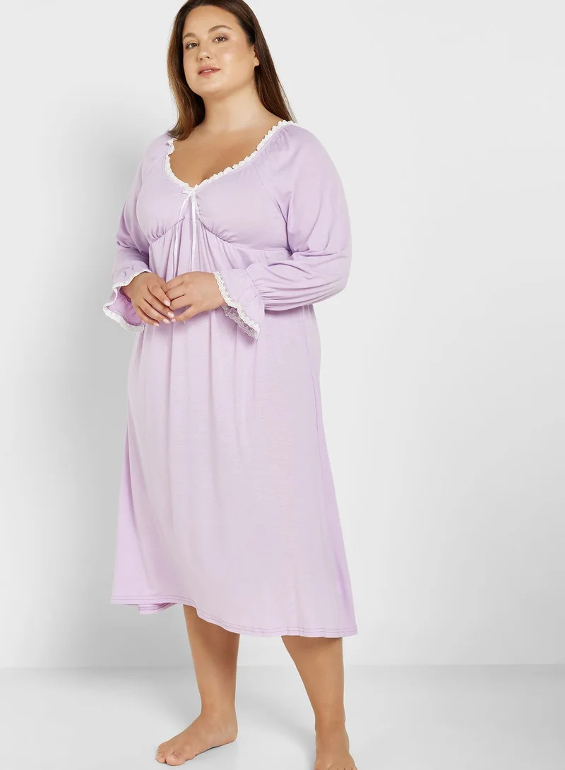 Ella Plus Contrast Seam Detail Nightdress