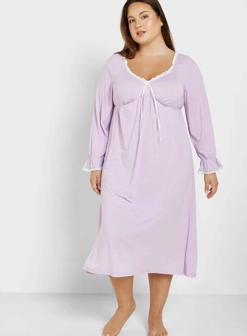 Ella Plus Contrast Seam Detail Nightdress