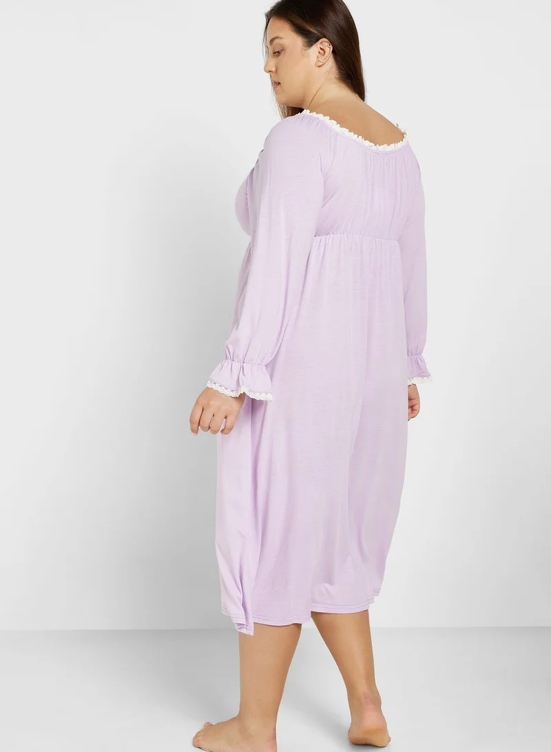 Ella Plus Contrast Seam Detail Nightdress