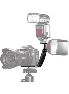 SYOSI Camera L Bracket Mount,  Video Grip L-Bracket with Cold Shoe Mount 1/4'' Tripod Screw Heavy Duty Padded Hand Grip for DSLR Camera Camcorder  - Image 1