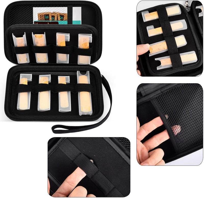 GWCASE 12 pcs Reeds Case Compatible with Vandoren/for D'Addario Woodwinds/for Sovvid/for Glory Saxophone Clarinet Reeds. EVA Storage Holder for Humidity Pack (Box Only)-Black Inner - Image 3