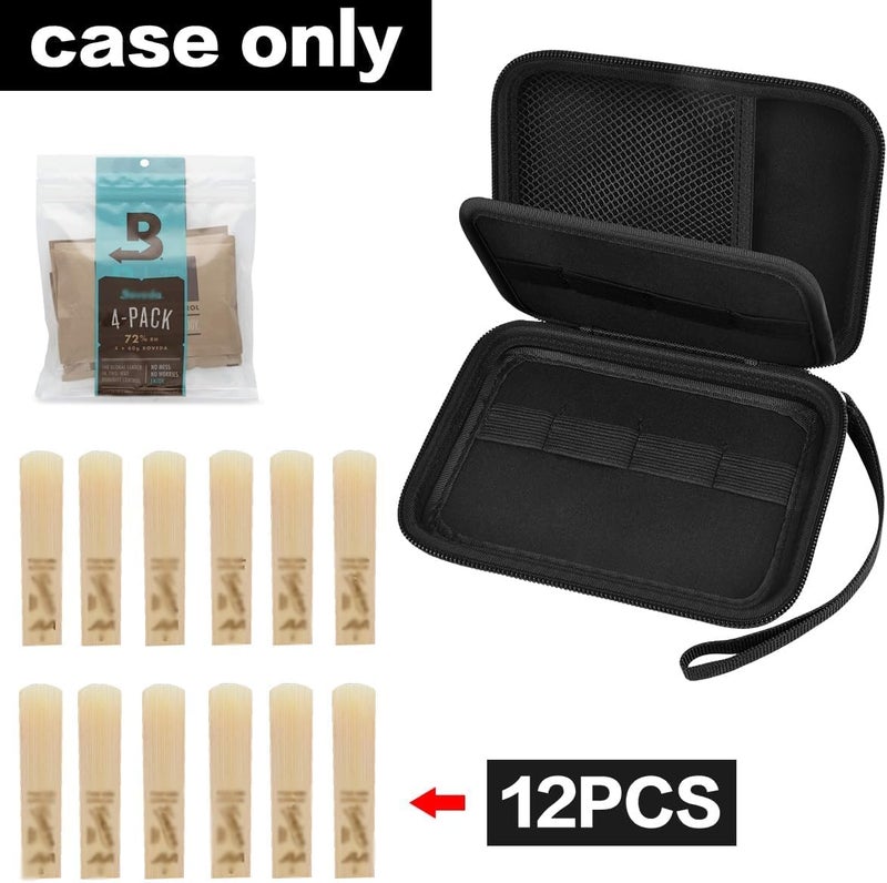 GWCASE 12 pcs Reeds Case Compatible with Vandoren/for D'Addario Woodwinds/for Sovvid/for Glory Saxophone Clarinet Reeds. EVA Storage Holder for Humidity Pack (Box Only)-Black Inner - Image 2