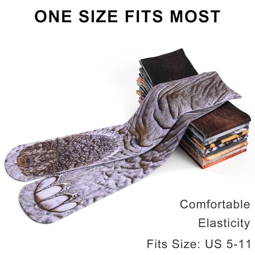Tiaronics 3D Socks Unisex Adult Animal Paw Crew Socks Crazy Socks White Elephant Gift - Sublimated Print (Elephant) - Image 3