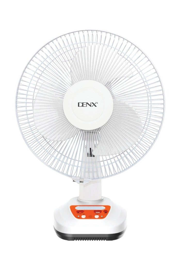 Denx 12 Inch High Speed Multifunctional Solar Powered Electric Table Fan with USB Port and LED Light - Image 5