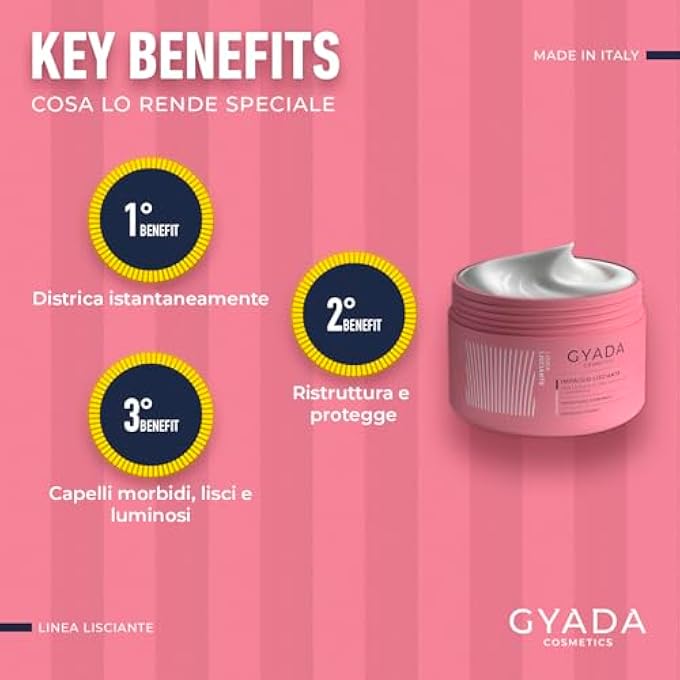 GYADA COSMETICS عبوة تنعيم وإعادة هيكلة وتأديب، تعطي لمعان للشعر الحريري، 250 مل - Image 3