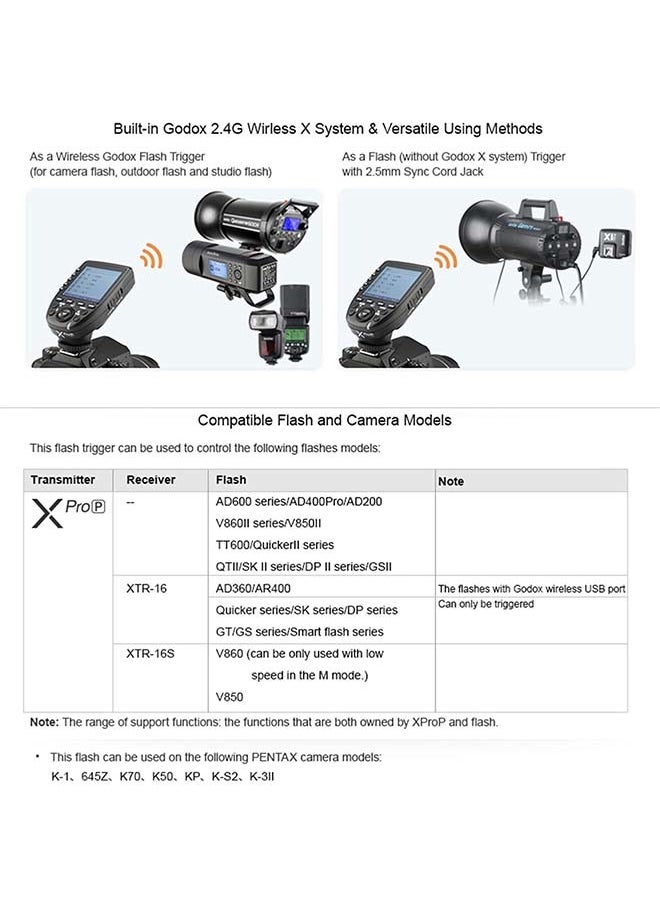 مشغل فلاش لاسلكي Godox Xpro-P TTL مع سرعة 1/8000 ثانية HSS، 5 مجموعات 4 أزرار وظيفية لكاميرات Pentax K-1 و645Z وK70 وK50 وKP وK-S2 وK-3 II الرقمية - pzsku/ZC5FC6B54340CB5848ECCZ/45/_/1732688049/7fe22b1a-51cb-455c-86ce-92566253a886