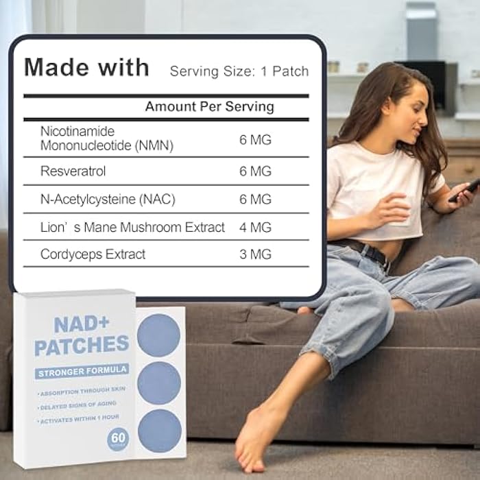 Rulinal NAD Patches for Women | 60 Count | NAD+ Patch for Anti-Aging and Wellness Support | with CoQ10, Nicotinamide, Vitamin C, Biotin | 60 Day Supply (1) - Image 2