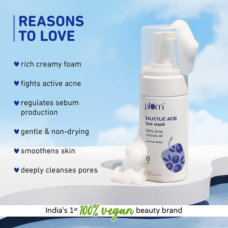 Plum 1% Encapsulated Salicylic Acid Foaming Face Wash - 110ml - Image 2