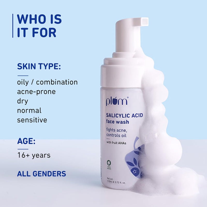 Plum 1% Encapsulated Salicylic Acid Foaming Face Wash - 110ml - Image 3