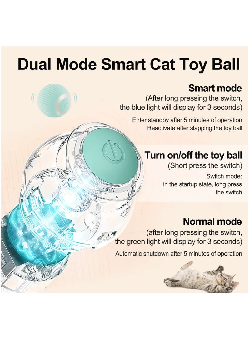 Interactive Ball Toy for Cats, Intelligent Automatic Mobile Ball Puzzle USB Charging Pet Toy with Light, Fun Gift for Kitten（Green） - Image 3