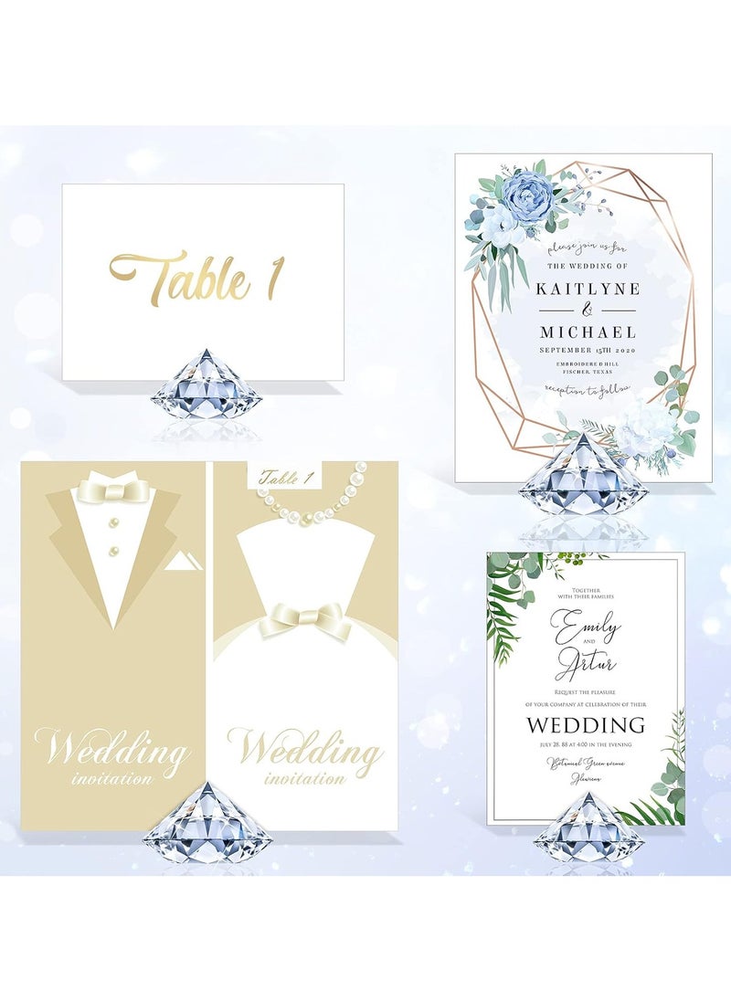 Generic 20 Pack Clear Diamond Place Card Holders Stands, Acrylic Crystal Table Card Stands for Wedding, Party Decoration, Baby Shower, Table Decoration  - Image 4