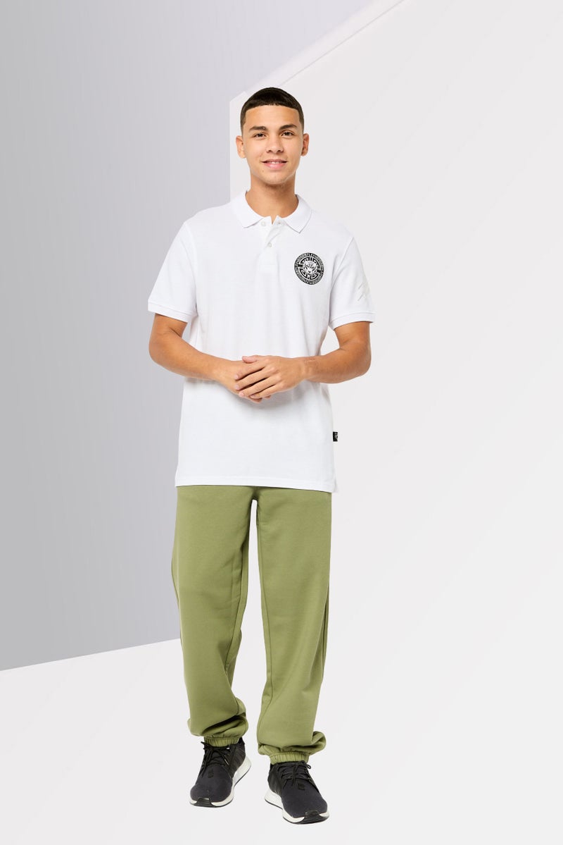 PHILIPP PLEIN تي شيرت بولو للرجال بأكمام قصيرة مناسب للرياضة في الهواء الطلق، أبيض - Image 2