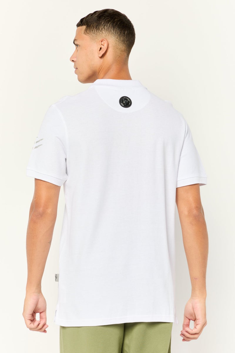 PHILIPP PLEIN تي شيرت بولو للرجال بأكمام قصيرة مناسب للرياضة في الهواء الطلق، أبيض - Image 4