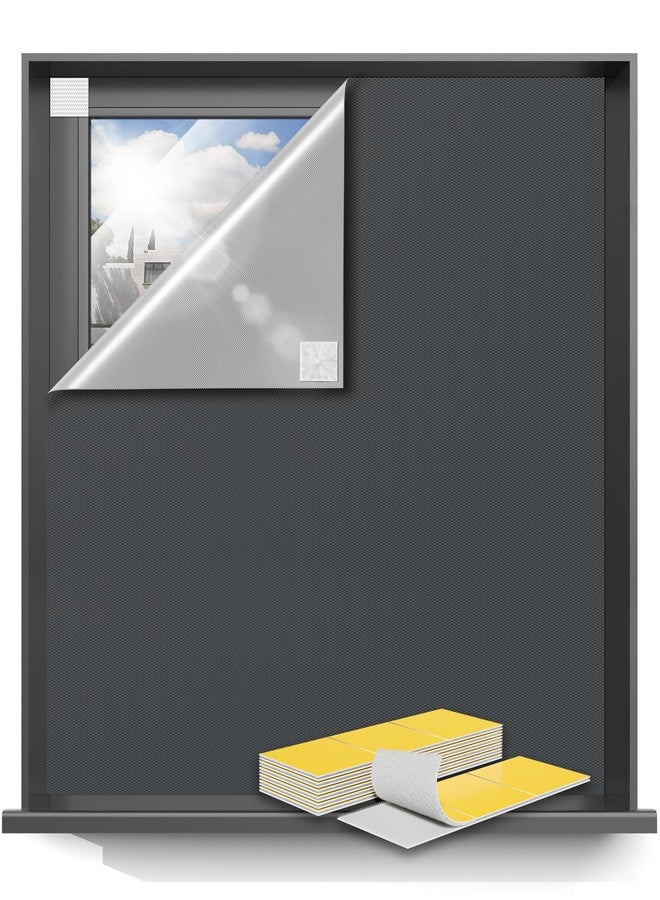 Sumobaby 50"x57" Portable Blackout Curtains for Bedroom,Blackout Window Cover with Hook & Loop Tapes,Blackout Window Shades 100%,Window Curtains Easy to Cut Fit for Baby Room and TV Room (Gray) - Image 1