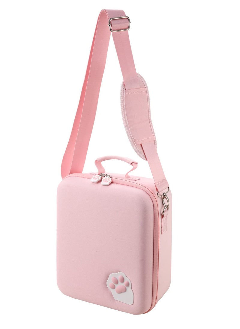 KASTWAVE - Portable Hard Shell Case for Nintendo Switch, Pink Cute Cat Deluxe Storage Shoulder Bag for Nintendo Switch for Console Dock Pro for Controller Joy-Con grip for Pokeball Plus & Accessories - Image 1