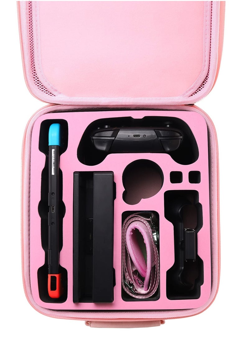 KASTWAVE - Portable Hard Shell Case for Nintendo Switch, Pink Cute Cat Deluxe Storage Shoulder Bag for Nintendo Switch for Console Dock Pro for Controller Joy-Con grip for Pokeball Plus & Accessories - Image 1