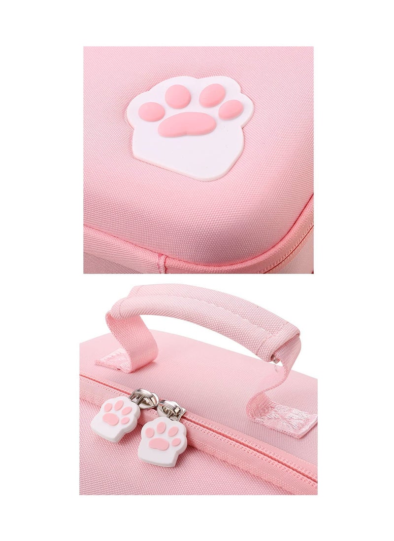 KASTWAVE - Portable Hard Shell Case for Nintendo Switch, Pink Cute Cat Deluxe Storage Shoulder Bag for Nintendo Switch for Console Dock Pro for Controller Joy-Con grip for Pokeball Plus & Accessories - Image 1