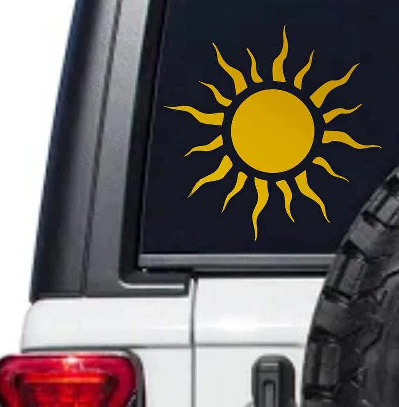 BizBugs Tribal Sun Yellow Vinyl Decal Sticker 55 x 55 for Cars Trucks Jeep SUVs Vans Laptops Walls Glass Metal - Image 3