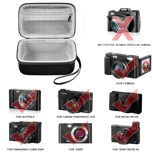 Grapsa Digital Camera Case Compatible with Duluvulu for Oiadek for Zostuic for TEBNGIHNM for Canon G7 X Mark III/II 4K Vlogging Camera. Storage Holder Bag for Canon PowerShot (Box Only) - Grey Inner - Image 2
