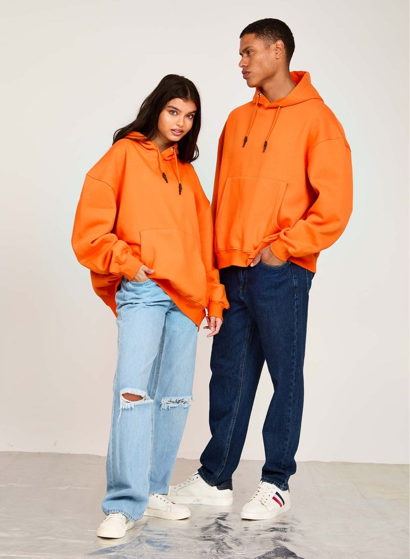 Premoda Unisex Sweat Shirt Loose Fit Orange - Image 4