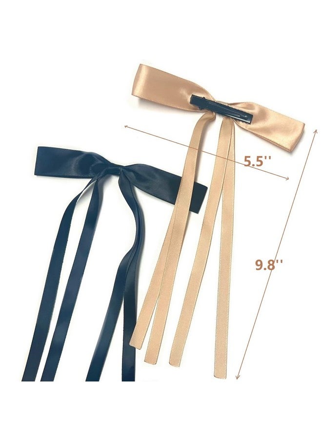 Tobeffect - Hair Bows For Women Bow Hair Clips Cute Hair Ribbons With Long Tails Girls Ribbon Bows For Hair Bowknot Barrettes Tassel Hair Bow Clips 6Pcs Fashion Hair Accessories For Women - Image 1