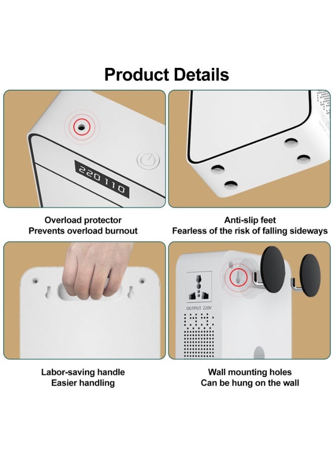 أجريون محول تنحي 220 فولت إلى 110 فولت محول جهد للاستخدام المنزلي لاستخدام أجهزة الولايات المتحدة ودول أخرى في الإمارات العربية المتحدة السعودية أو مناطق 220 فولت أخرى (1 كيلوواط) - Image 3