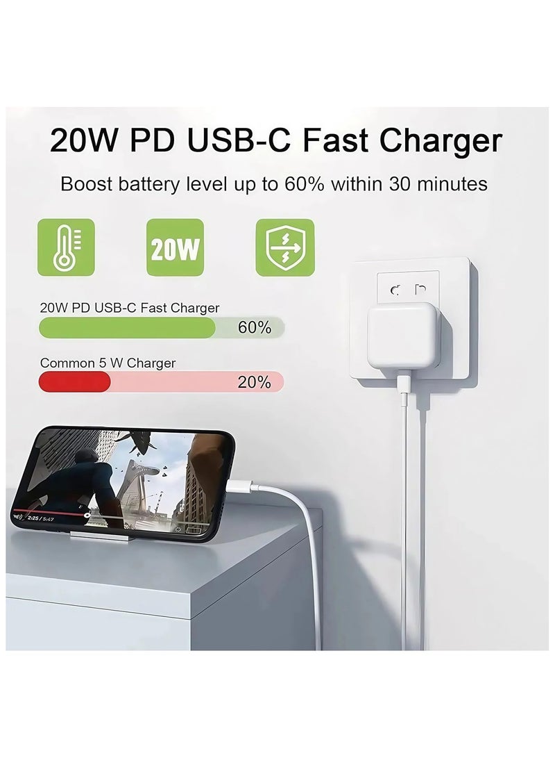 ZAVVY 20W Fast Charger | USB C Wall Plug with 2M Braided Type C to C Charging Cable Compatible with iPhone 16/15 Pro Max, iPad, Samsung & All Type C Devices - Image 2