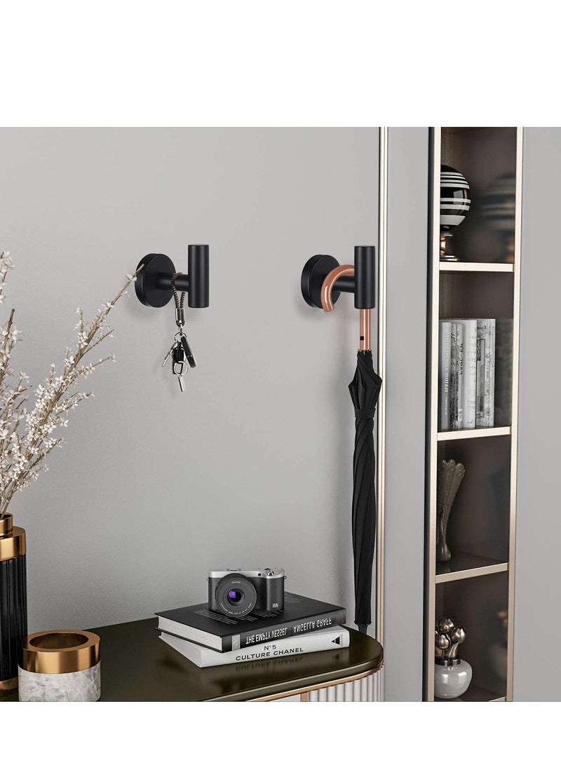 Excefore Wall Towel Hooks Coat Hook Bathroom Matte Black Robe 304 Stainless Steel Heavy Duty Door Hanger Towel Robe Clothes Cabinet Closet Sponges Hook Bathroom Bedroom Kitchen Hotel Pool 4 Packs  - Image 2