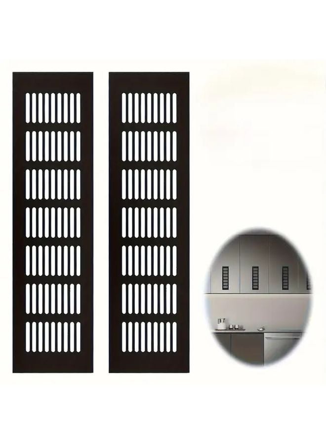 2pcs 3 In 1 Interlocking Aluminum Airflow Grille System EMI Shielded Heat Resistant Vent Covers Black - Image 1