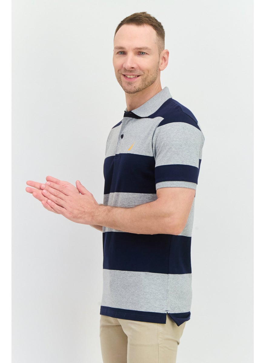 NAUTICA Men Regular Fit Embroidered Logo Short Sleeves Polo, Navy  - Image 2