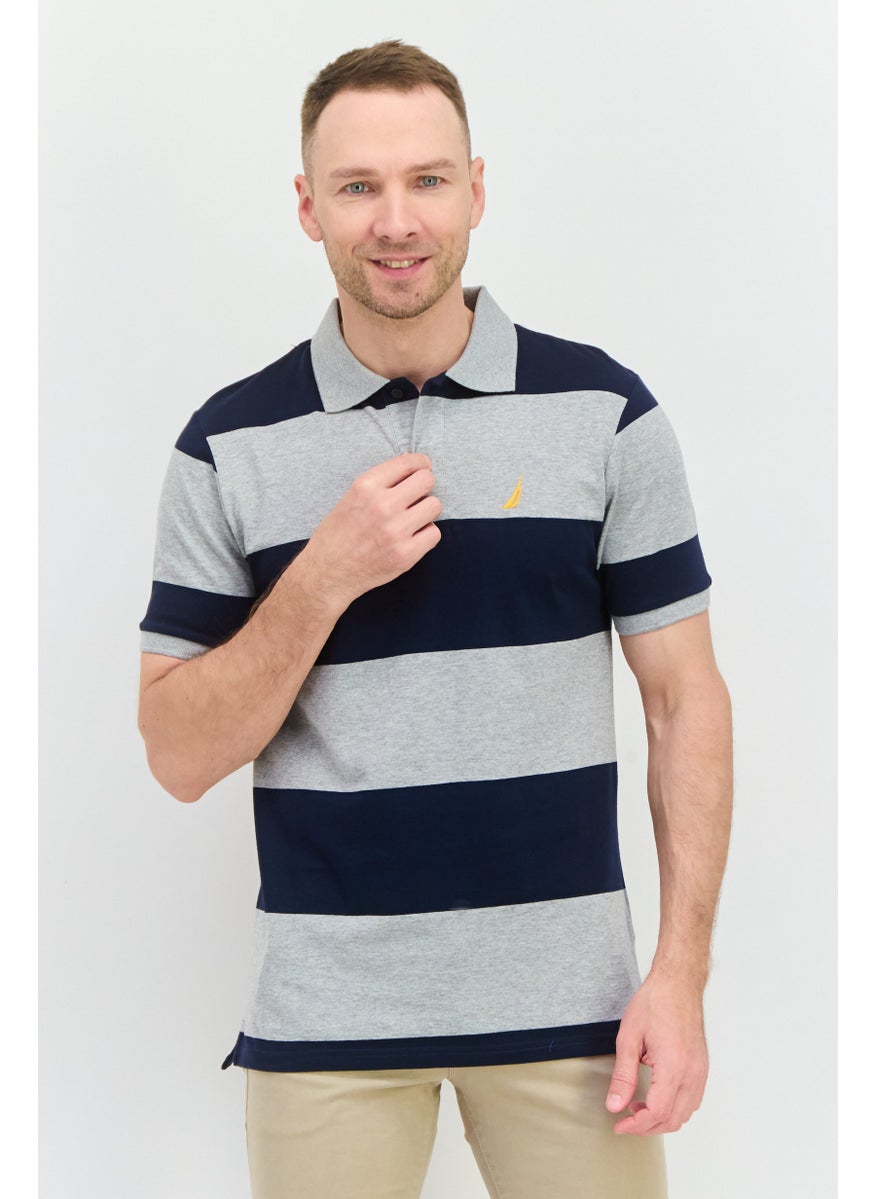 NAUTICA Men Regular Fit Embroidered Logo Short Sleeves Polo, Navy  - Image 1