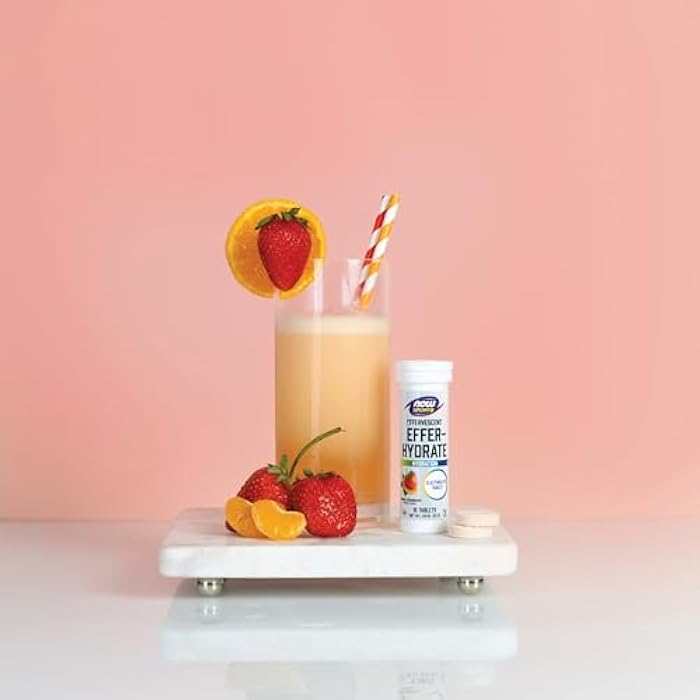 now Sports Nutrition, Effervescent Effer-Hydrate, Electrolyte Supplement, Recovery*, Orange Strawberry, 10 Tablets - Image 5