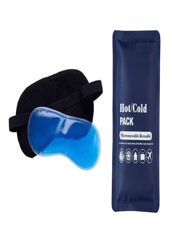 INVOSS Combo Eye Mask For Sleeping Men Women With Cooling Gel For Night Deep Sleep, Dark Circles, Puffy Eye's With Gel Ice Packs for Hot and Cold Therapy (Multi) - Image 1