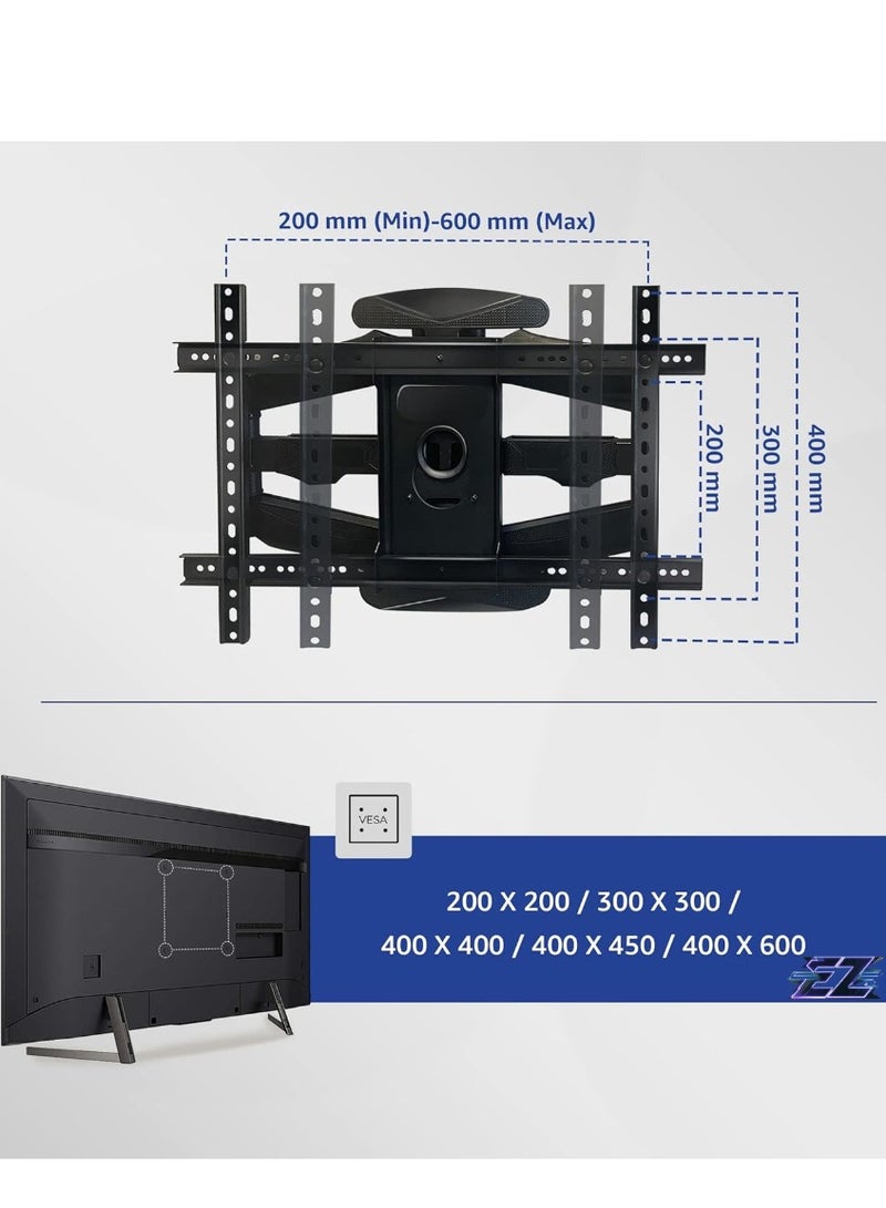 ELTRAZONE Tilting and Swivelling TV Wall Mount for Curved, Flat TVs and Monitors VESA 400 x 600 Max (32-75 Inches) 50 kg Max - TV Mount, Tilt, Swivel - Image 2