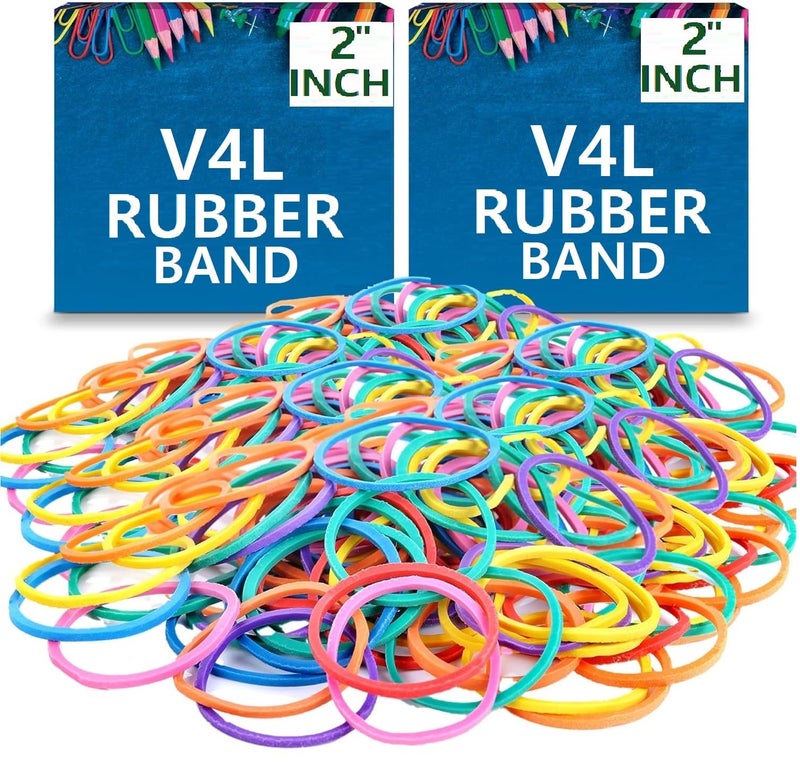 V4L Multicolour Rubber Bands - Durable, Stretchable, and Versatile Elastic Bands for Everyday Use (2 Inch Pack of 500grm) - Image 1