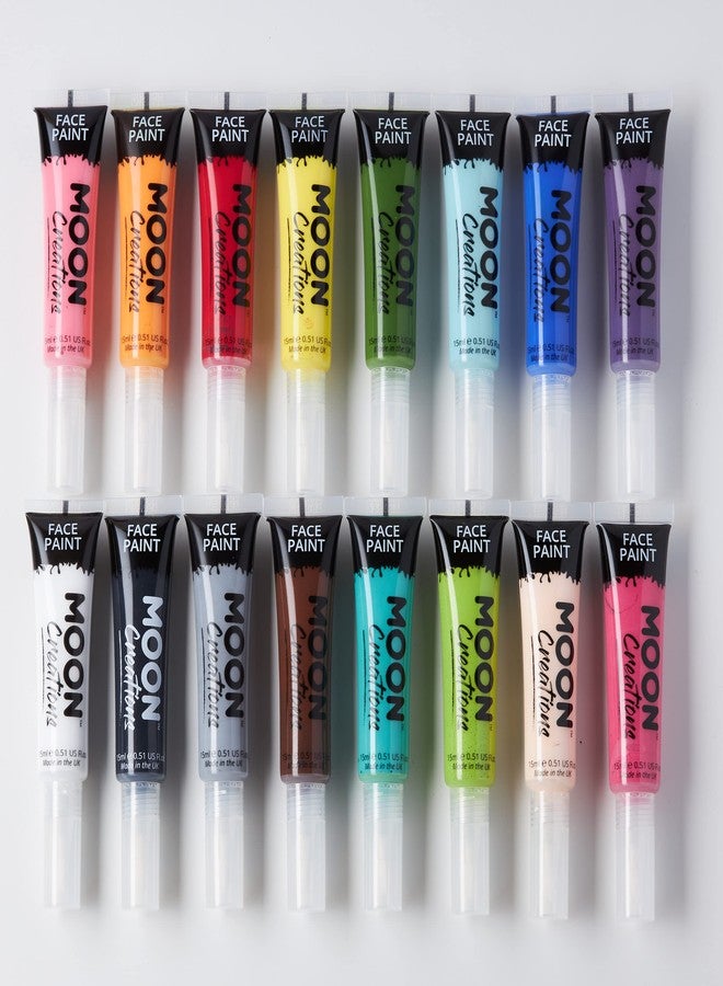 Moon Creations Face & Body Paint with Brush Applicator by Moon Creations - 0.50fl oz - Set of 16 colours - Image 3