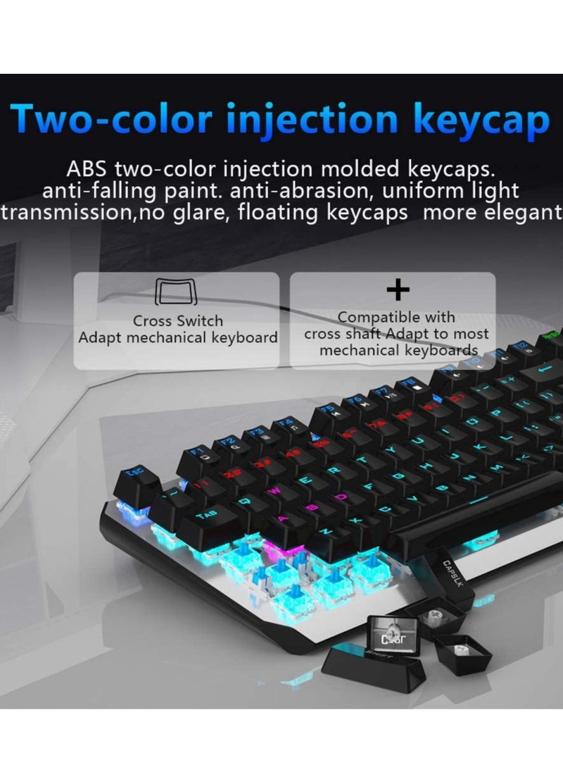 AULA - F3087 Gaming Keyboard – USB Wired TKL Mechanical Gaming Keyboard - Brown Switch – Rainbow backlight – Metal Panel with ABS Keycaps, 87 Keys Ghosting- With Software |  (AR/EN) - Image 1